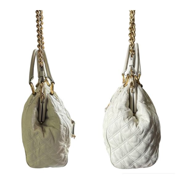 Marc Jacobs Original 2008 Stam Bag – Cream Quilted Leather w/ Gold Hardware - Picture 8 of 16